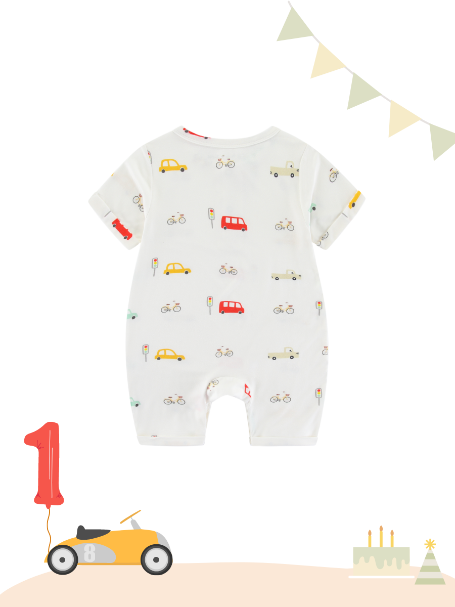 Organic Modal Playwear Romper Cars