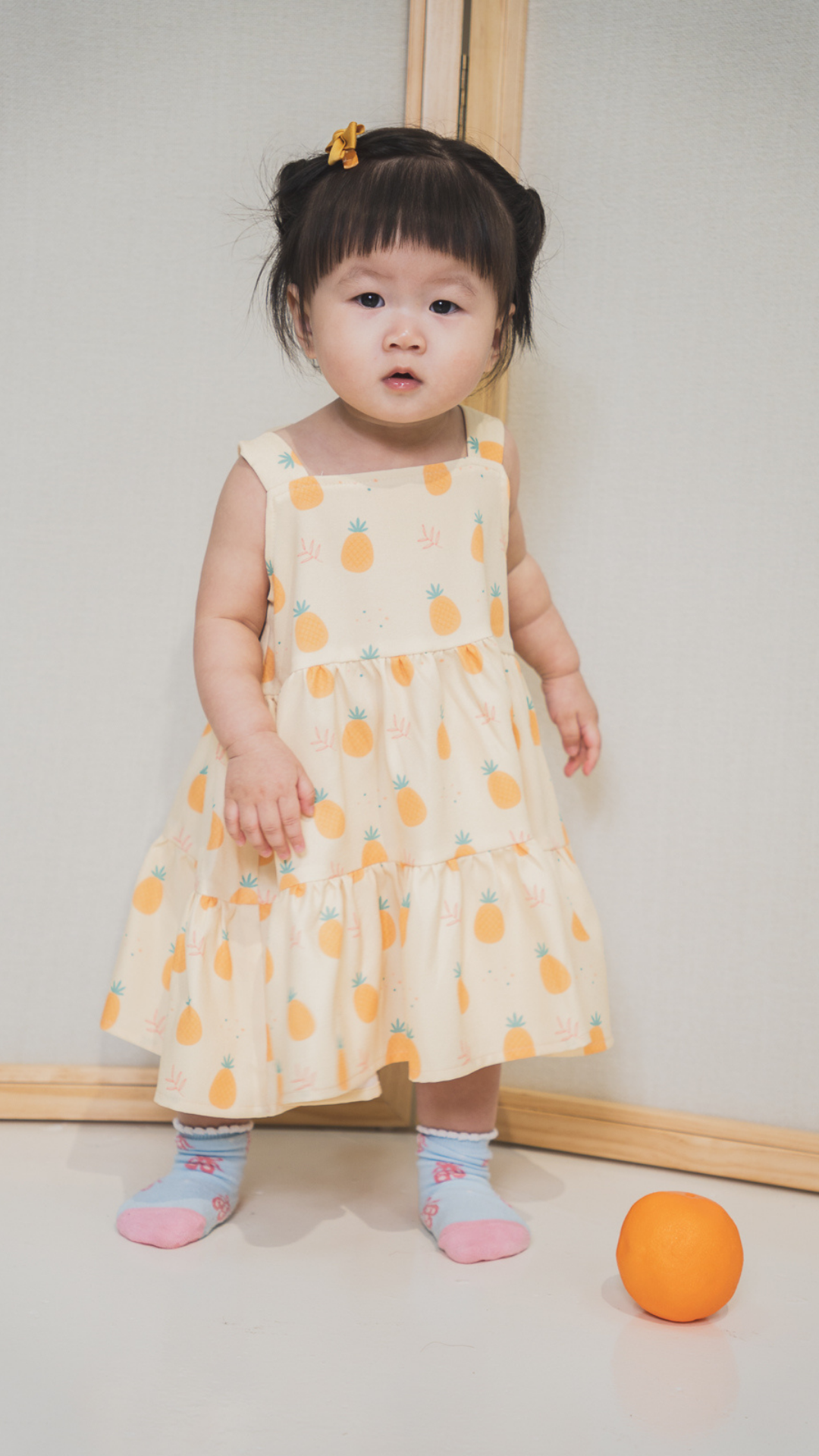 Girl Babydoll Tiered Dress Pineapple Huat