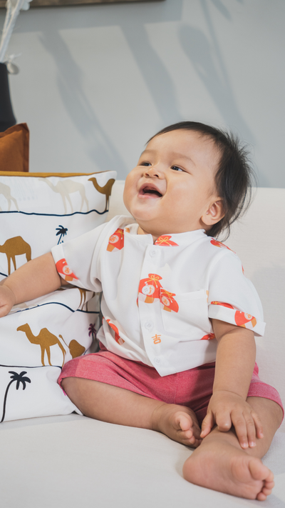 Boys Mandarin Collar Shirt Fortune Bag