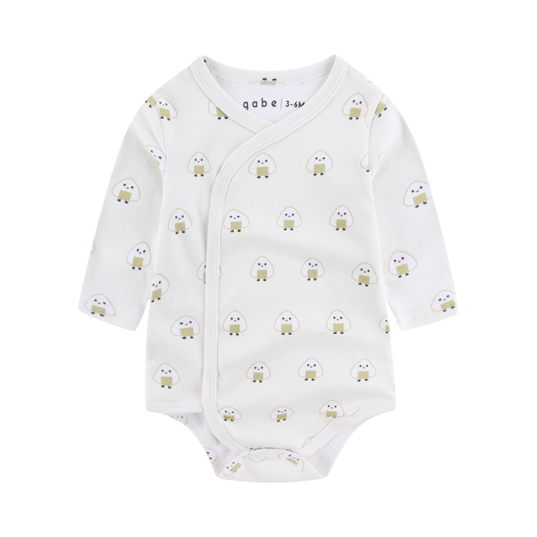 Organic Soft Kimono Long Sleeve Bodysuit Onigiri