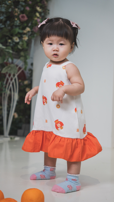 Girl Babydoll Tiered Dress Fortune Bag