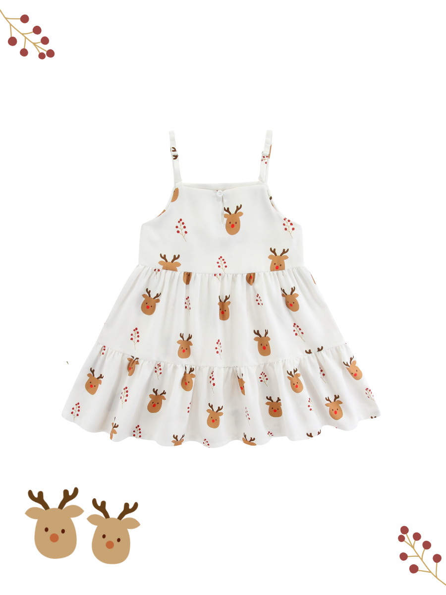 Christmas Reindeer Tiered Dress