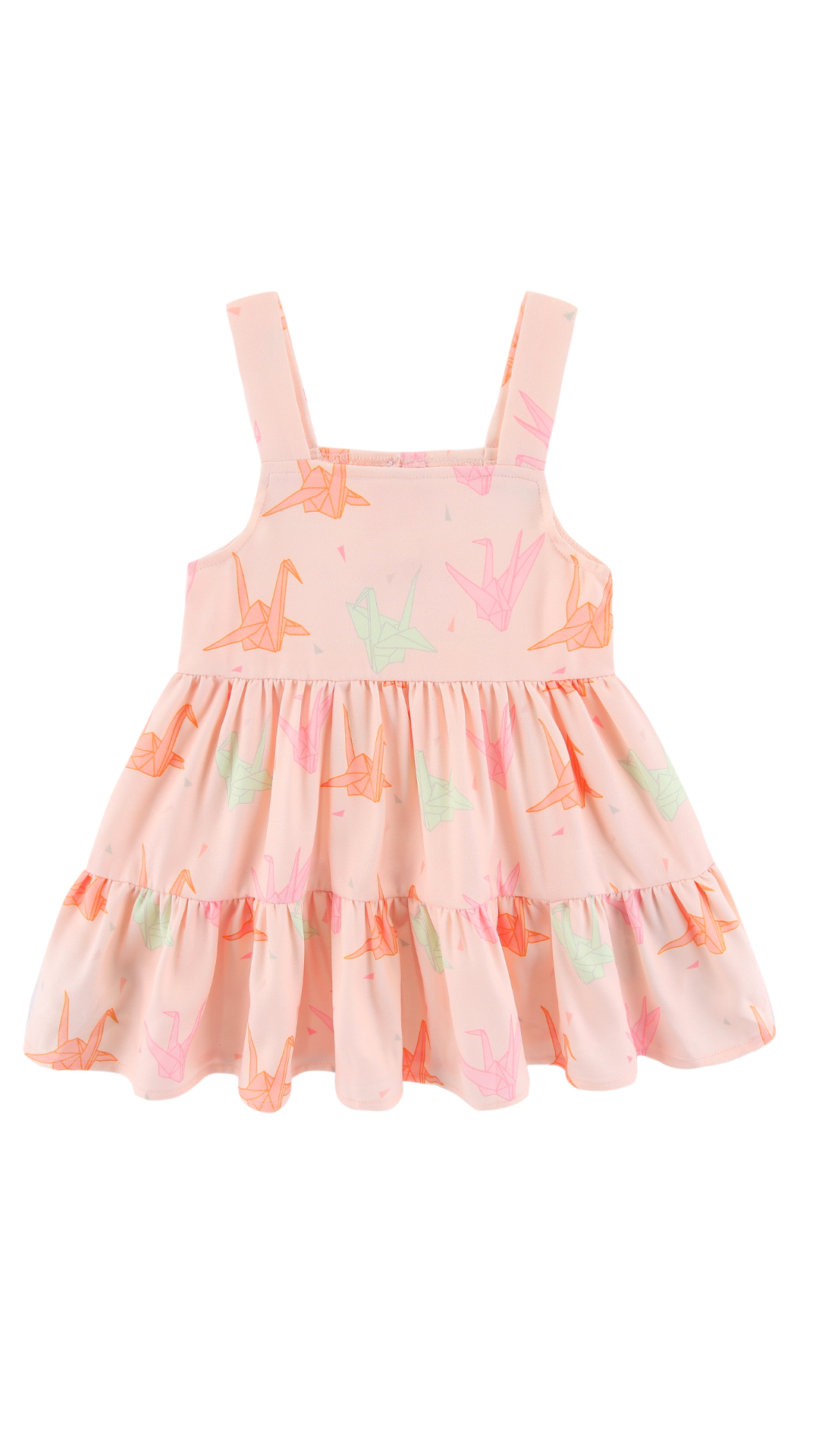 Girl Babydoll Tiered Dress Blessing Cranes