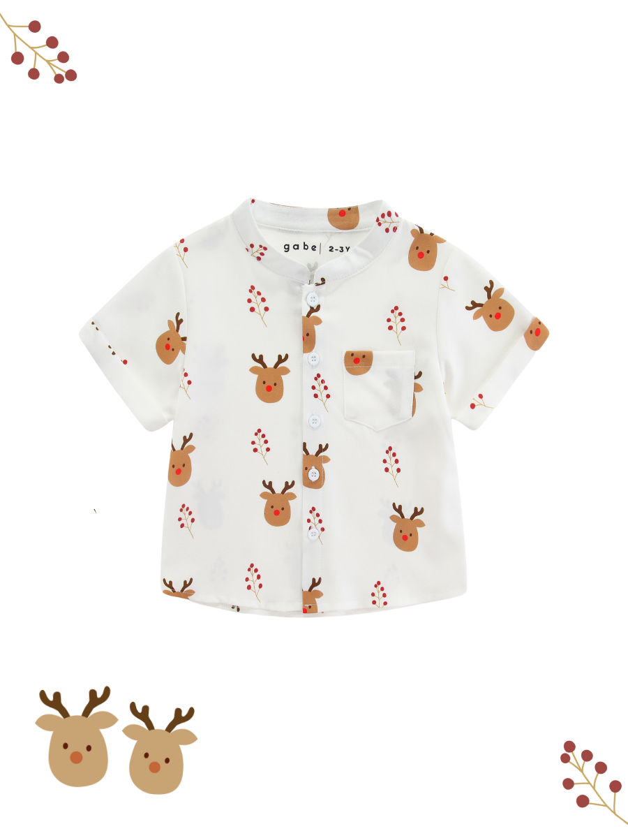 Christmas Reindeer Short Sleeved Shirt