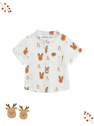 Christmas Reindeer Short Sleeved Shirt