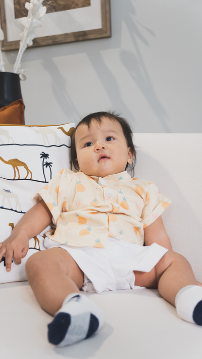 Boys Mandarin Collar Shirt Pineapple Huat