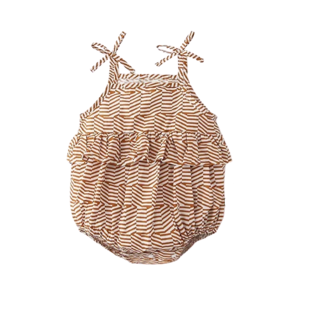 Tie Shoulder Linen Bodysuit Copper
