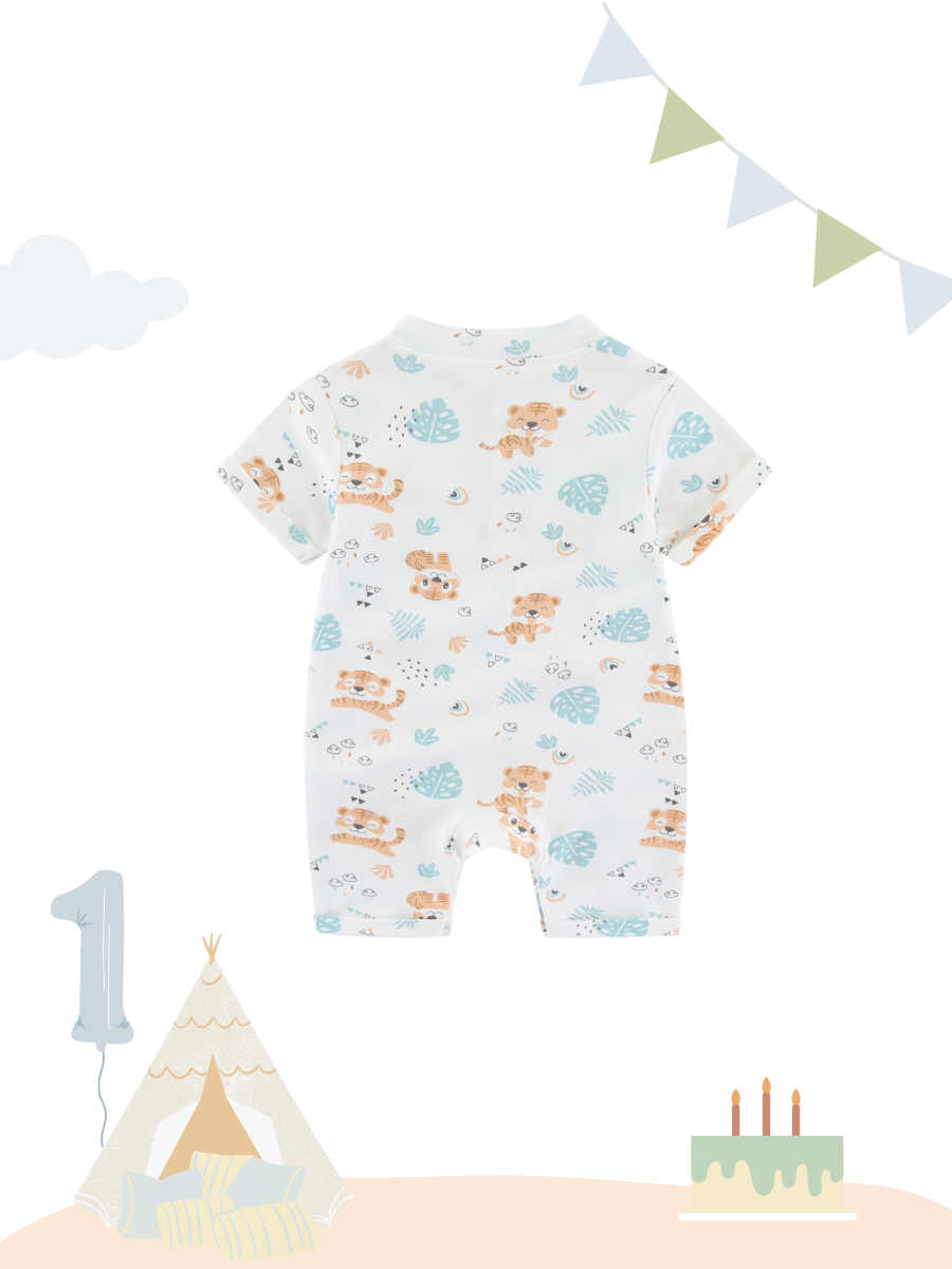 Organic Cotton Playwear Romper Tiger