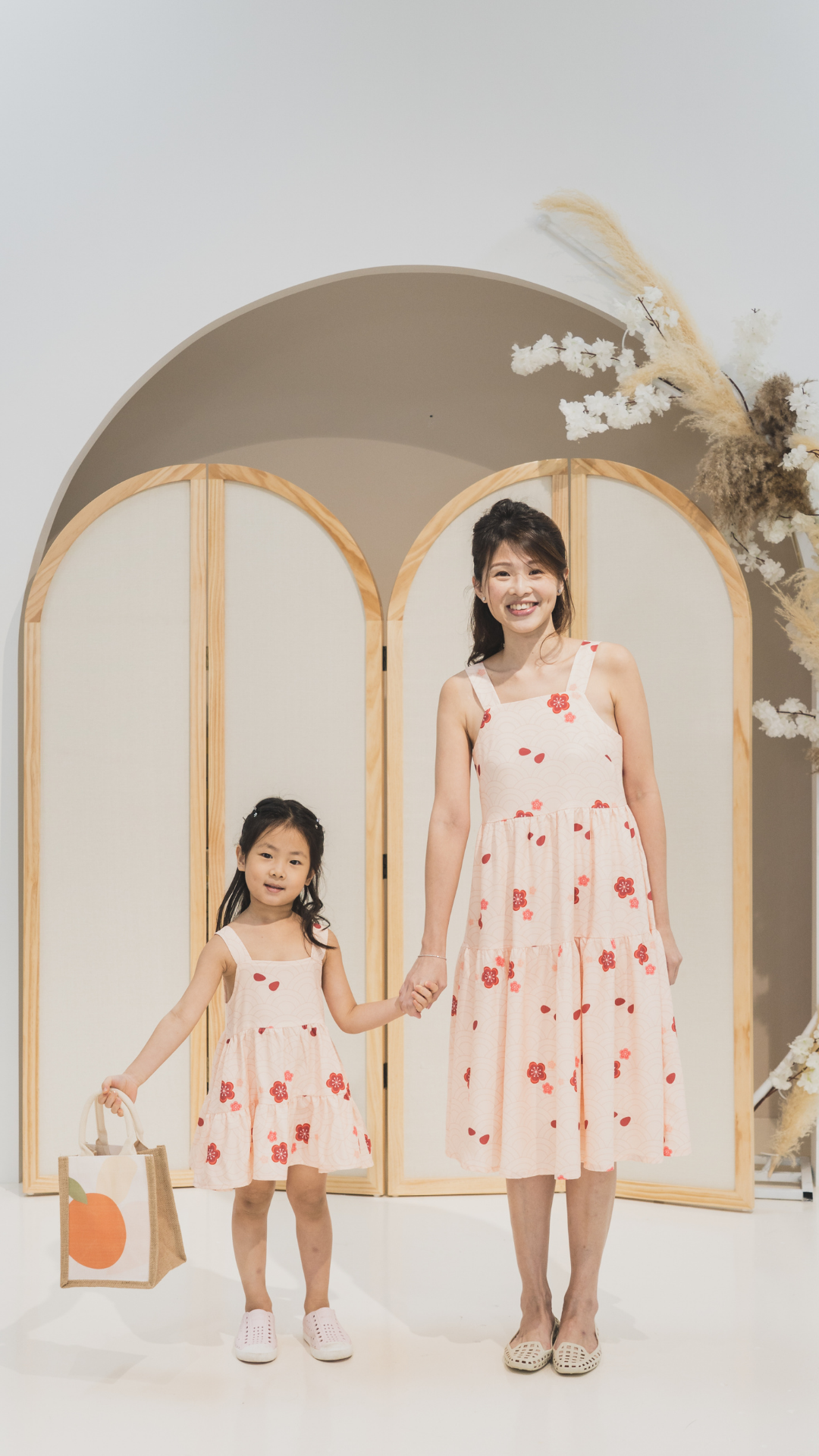 Girl Babydoll Tiered Dress Oriental Floral