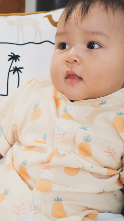 Boys Mandarin Collar Shirt Pineapple Huat