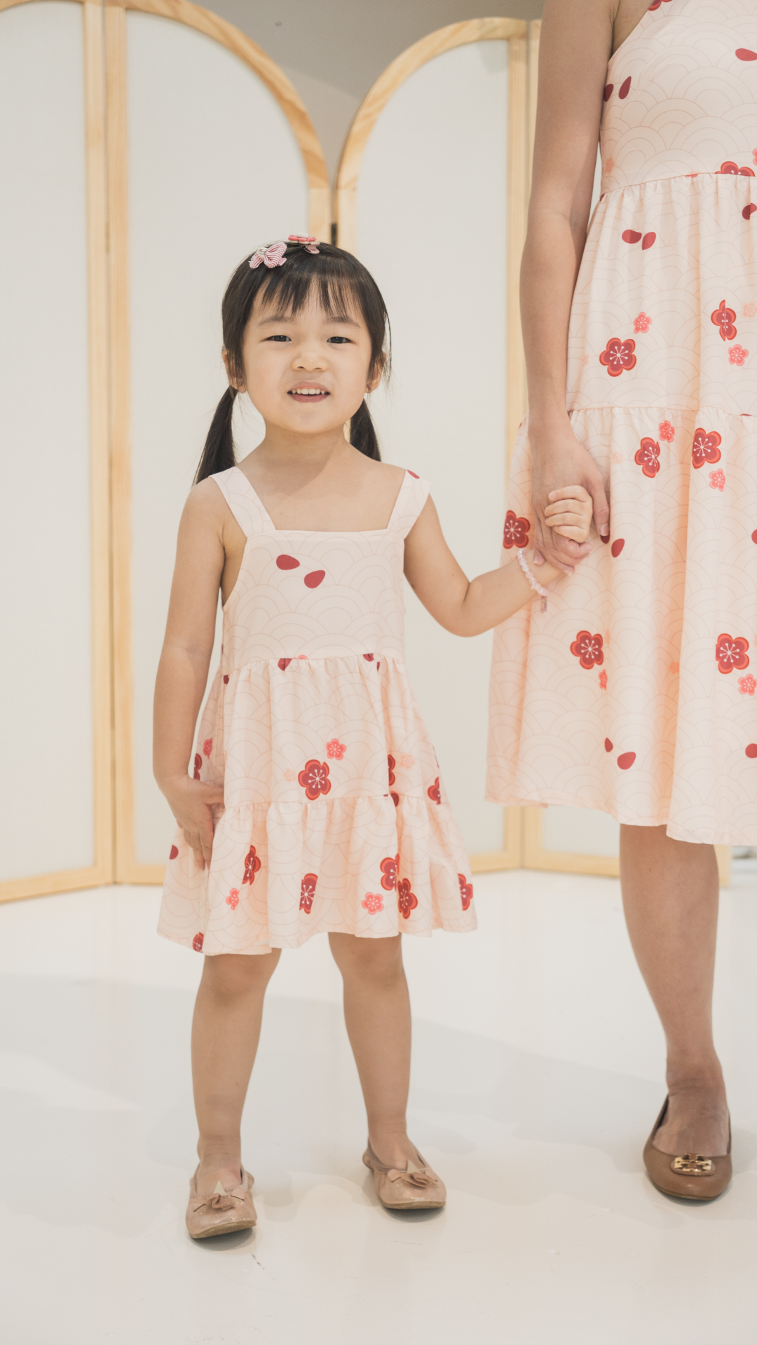 Girl Babydoll Tiered Dress Oriental Floral
