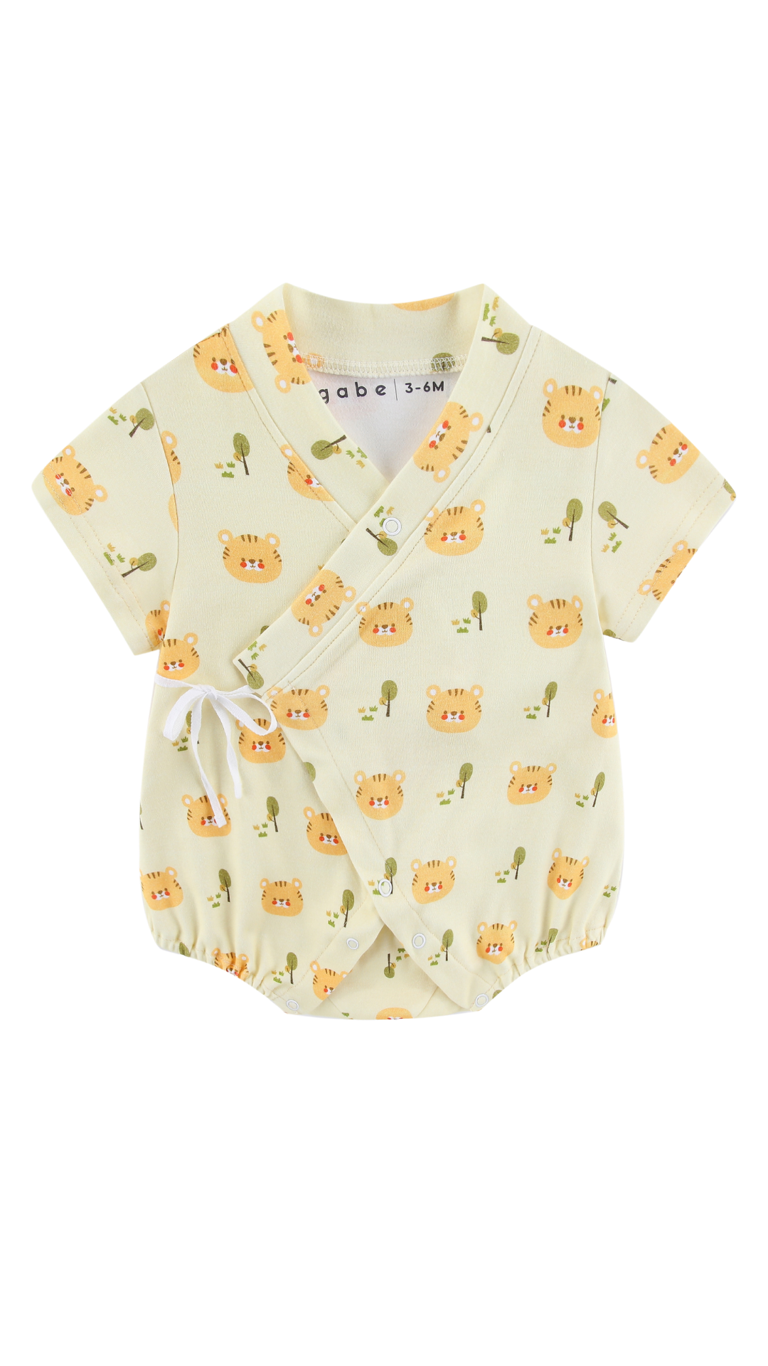 Organic Cotton Baby Kimono Playsuit Tiger