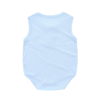 Ribbed Cotton Sleeveless Bodysuit Giraffe