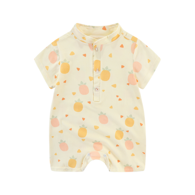 Pineapple Huat Mandarin Collar Baby Shirt Romper