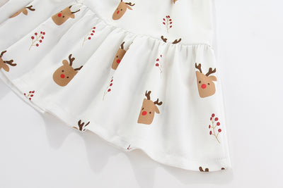 Christmas Reindeer Tiered Dress