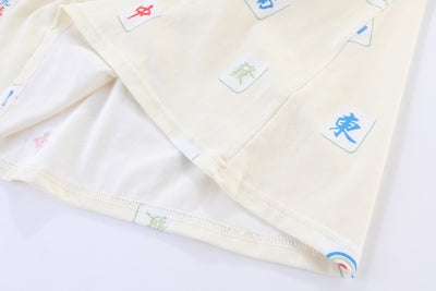 Prosperous Mahjong Ladies Midi Dress with Detachable Sash