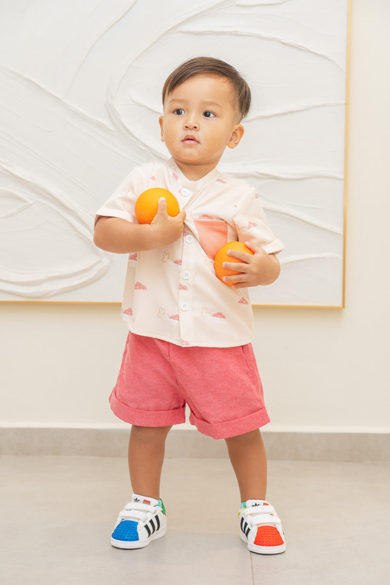 Tugether Boy Mandarin Collar Pocket Shirt