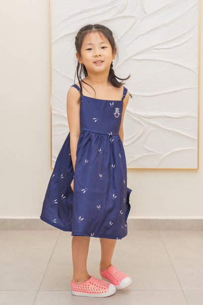 Abundance Spring Girl Embroidered Tiered Strap Dress