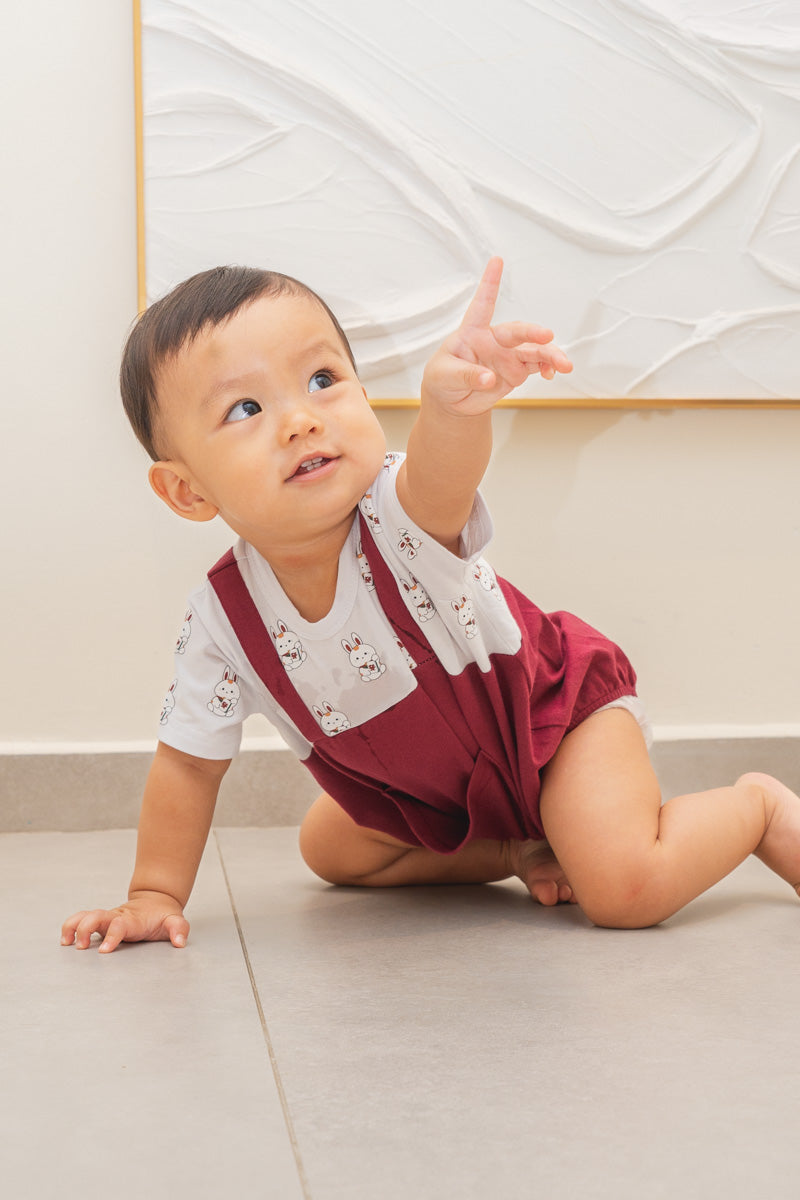 Fortune Bunny Huat Baby Playsuit