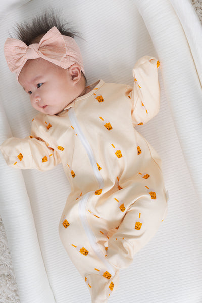 Soft Organic Cotton Sleepsuit Bubble Tea