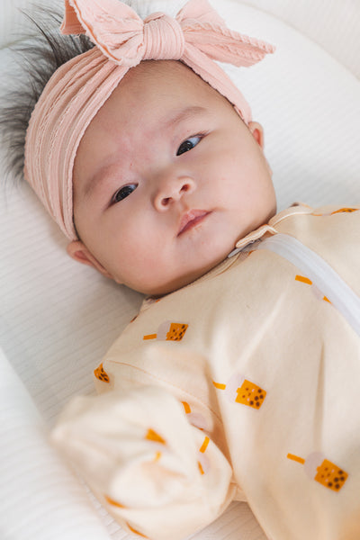 Soft Organic Cotton Sleepsuit Bubble Tea