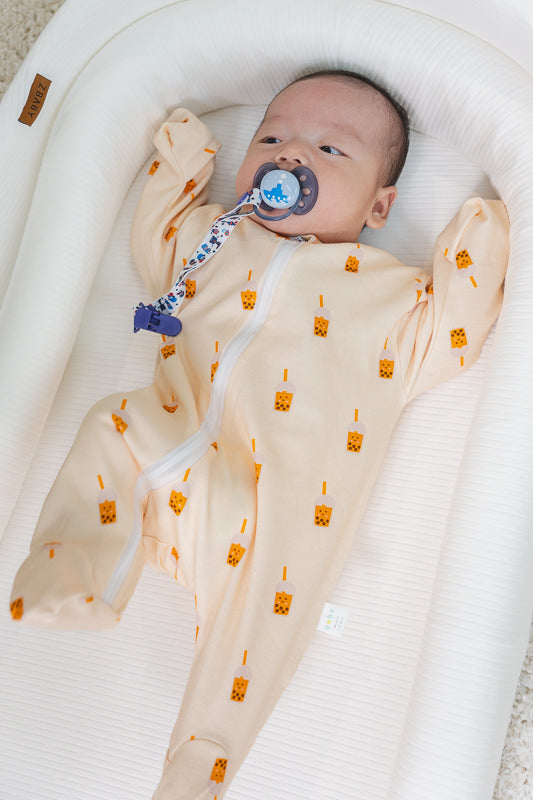 Soft Organic Cotton Sleepsuit Bubble Tea