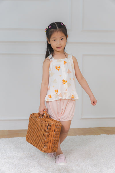 Organic Modal Peplum 2pc Blouse Set Seashell