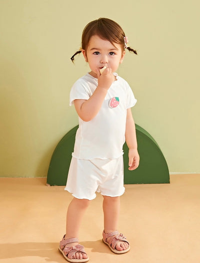 Mia Sweet Frills Tee Set Strawberry