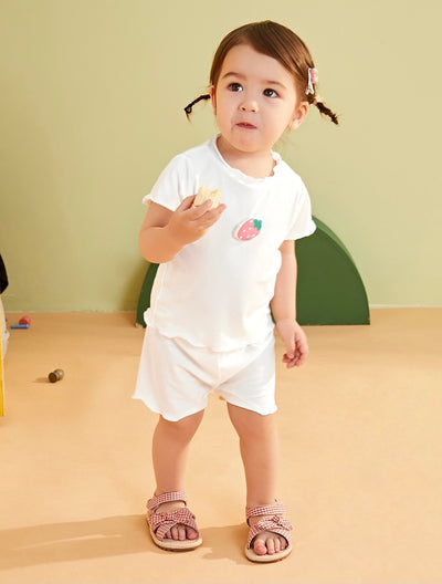 Mia Sweet Frills Tee Set Strawberry
