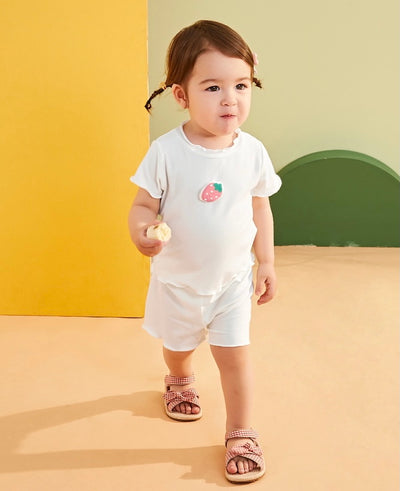 Mia Sweet Frills Tee Set Strawberry