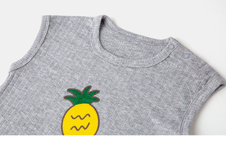 Tropical Ribbed Playsuit Apple