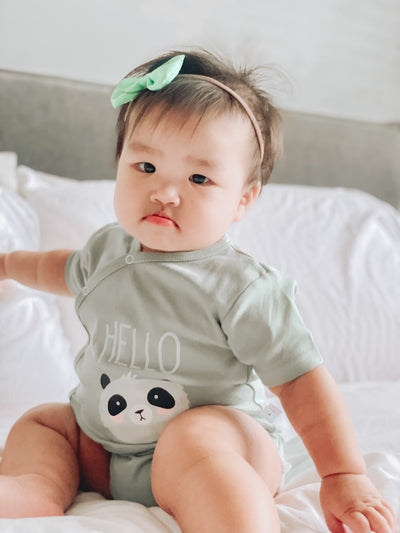 Organic Soft Kimono Bodysuit Panda