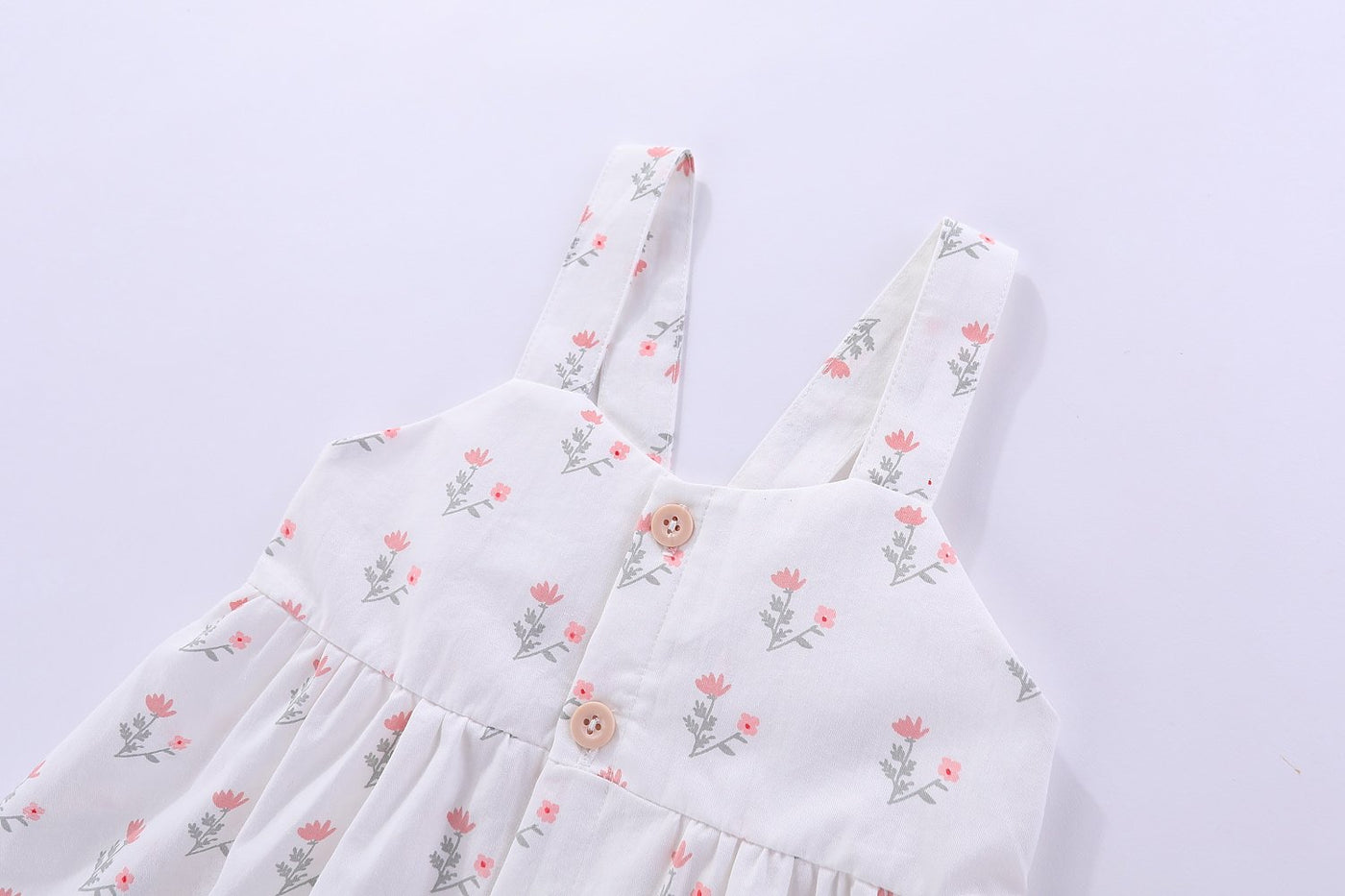 Floral White Sweet Crossback Dress