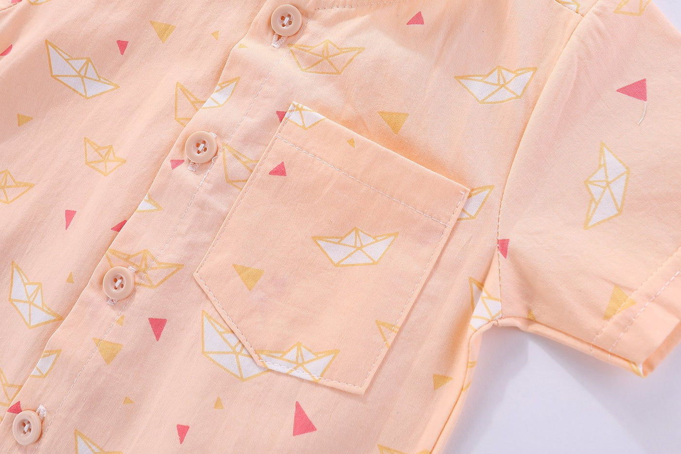 Paper Boat Mandarin Collar Shirt
