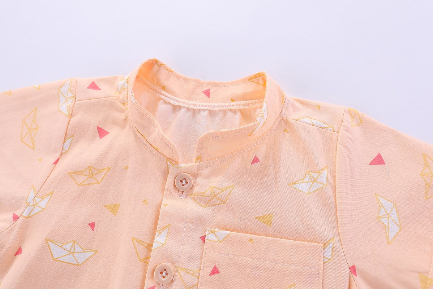 Paper Boat Mandarin Collar Shirt